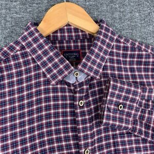 Untuckit Shirt Men Extra Large Slim Check Red Tesoro Flannel Soft Button Up NEW